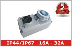 China Three phase IP67 Interlocked Switch Socket Industrial Receptacles supplier