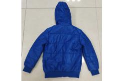 China Blue Hooded Kids Padded Jacket Boys Adjustable Cuffs Anti Shrink supplier