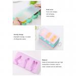 Multifunction 3 Cavities Silicone Ice Cube Trays For Ice Cream