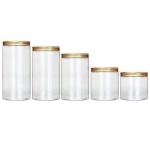 Transparent Aluminium Lid Frosted Plastic Bottles 500g