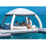 3.4x3.4m Floating Inflatable Docks Water Park Inflatable Resting Island With Shade Tent for sale