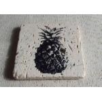 Gifts Plain Stone Coasters , Travertine Square Stone Coasters 10 x 10 cm for sale