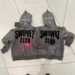 Applique Embroidery Patches Rhinestone Custom Hoodies Full Zip Rhinestone Hoodie for sale