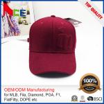 100% Wool Material Custom Embroidered Baseball Caps No Minimum Eco Friendly
