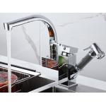 Siliver Black Household Pull Out 360° Pressurized Sprayer Sink Faucet for sale