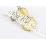2.5cm Width Flat Cotton Embroidered Lace Trim Scalloped Edge Water Soluble