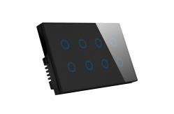 China 8 Gang Smart Switch Wifi Smart Wall Touch Light Glass Panel OEM Tuya supplier