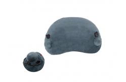 China Grey Inflatable Memory Foam Pillow , High Comfort Inflatable Travel Back Pillow supplier