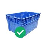 Virgin PP HDPE Seafood Stackable Storage Crates 70Kg Load Nestable Plastic Crates for sale