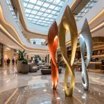 Large Custom Contemporary Indoor Outdoor Abstract Fiberglass Hotel Sculpture Factory Direct Modern Art Statue for Landscape Decor for sale