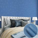 Interior Blue Embossed Wallpaper Self Adhesive Wallpaper Waterproof Decoration for sale