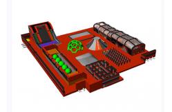 China OEM Orange Indoor Slide Inflatable Trampoline Park With Obstacle supplier
