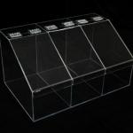 Clear Slatwall Acrylic Candy Display W/ 3 Boxes Perspex Bins with Dividers for sale
