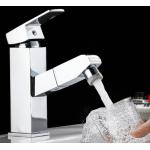 Single Hole Electroplate Washbasin Pull Out Sink Faucet