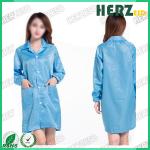 Unisex Reusable Polyester Antistatic ESD Zipped Coat For Cleanroom Protection