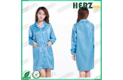 China Unisex Reusable Polyester Antistatic ESD Zipped Coat For Cleanroom Protection supplier