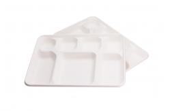 China White Disposable Divided Plates Rectangle , Waterproof Rectangle Divided Paper Plates supplier