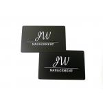 Customized Cr80 Matt Black Steel Business Card Moq1 Deboss Logo for sale
