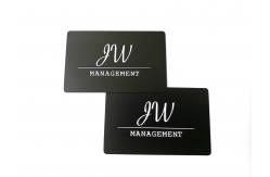 China Customized Cr80 Matt Black Steel Business Card Moq1 Deboss Logo supplier