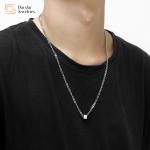 Hip Hop Titanium Steel Clavicle Cuban Chain Necklace Square Block Pendant Chokers for sale