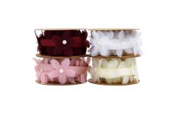 China 40mm*2m Polyester Floral Ribbon Trim OEM ODM Flower Lace Ribbon supplier