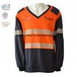 Two Tone Knit Fleece Lightweight Fr Shirts With Reflective Stripes Welder Safety for sale