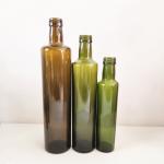 Amber Dark Green Glass Olive Oil Bottle Round / Square Shaped Easy To Use