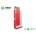Easy Assembly Cardboard Advertising Stand Customized Floor Display With Plastic Hooks​ for sale