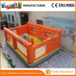 Small Cute Orange Commercial Bouncy Castles 0.55mm PVC Tarpaulin For Kids for sale