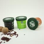 PE Coated Ice Cream Paper Cup With Lid Plastic Spoon Double Wall Packaging for sale