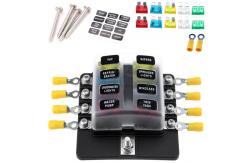China 32V Blade Fuse Blocks 8 Way PBT Fuse Holder With Indicator Light supplier