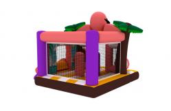 China OEM Outdoor Bounce House Combo Flamingo Cartoon Theme Inflatable Bouncer With Slide supplier