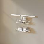 2 Tiers White Kitchen Storage Basket Wall-mounted Type For Durable And Convenient Organizer for sale