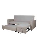 Gray Cotton Home Sofa Bed Convertible Adjustable Footrest With Side Pocket for sale