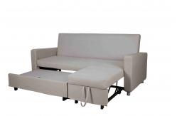China Gray Cotton Home Sofa Bed Convertible Adjustable Footrest With Side Pocket supplier