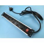 6 Outlet Multi Socket Power Strip , Metal Flat Plug South Africa Power Bar Vertical Installation for sale