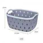 White Rectangular Plastic Shelf Organizer Basket With Handles