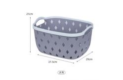 China White Rectangular Plastic Shelf Organizer Basket With Handles supplier