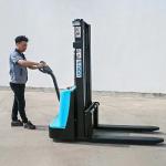 Pedestrian Electric Pallet Stacker Truck 1500kg standing Platform