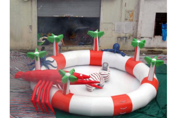 Sea Animals Theme Water Park Kids Inflatable Pool for Homeusing 