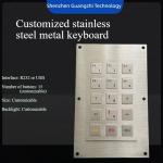 Customized stainless steel metal button metal keyboard, waterproof, dustproof, and bacteria resistant keyboard for sale