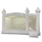 Pure White Wedding Bounce House With Slide Kids Jumping Castle for sale
