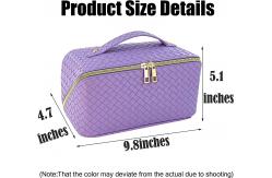 China Waterproof Portable Leather Makeup Organizer Bag with Dividers and Handle supplier