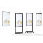 High brightness ultra thin menu board digital advertising player dual screens window hanging double sided lcd display for sale