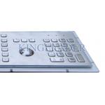 Kiosk Stainless Steel Panel Mount Keyboard With Trackball , FN Keys And Number Keypad