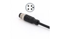China Unshielded M12 Connector Male With Molded Cable Straight PVC Assembly 4 Pin supplier