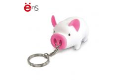 China Pig Shaped Promotional Plastic Keychain 3D For Gift Non Phthalate Pvc Material supplier