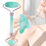 Double Head Face Jade Roller 36g 18g Gua Sha Jade Roller Set Free Sample for sale