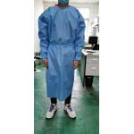 Blue 45g Disposable Medical Isolation Gown With Elastic Cuff Non Sterile Or EO Sterile for sale