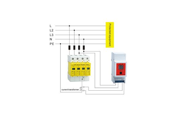 Operating Current 1KA-150KA Surge Protection Device SPD , Lightning Strike Counter
